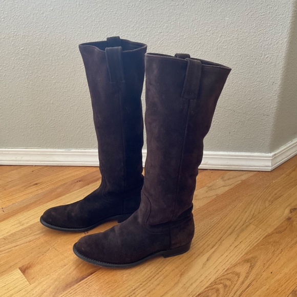 Frye Women’s Size 6.5 Bari Boots- Tall Slouchy Brown Suede Leather - Picture 6 of 14